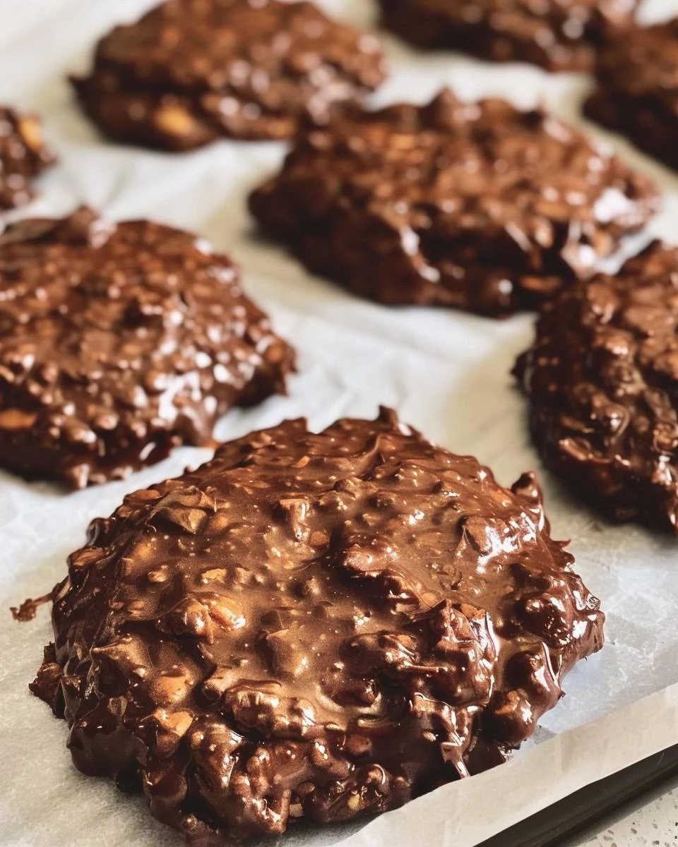 Irresistible No-Bake Chocolate Peanut Butter Cookies finished dish