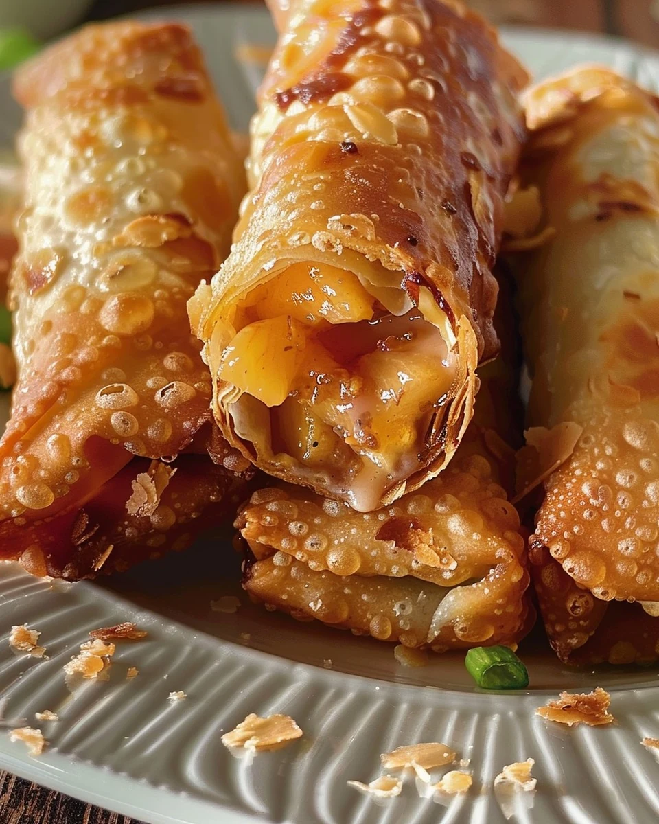 Irresistible Peach Cobbler Egg Rolls Recipe finished dish
