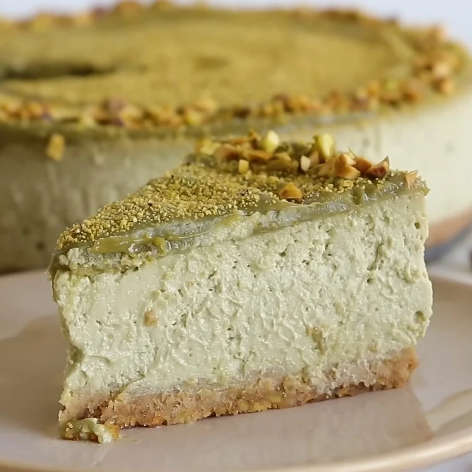 Irresistible Pistachio Cheesecake Recipe finished dish