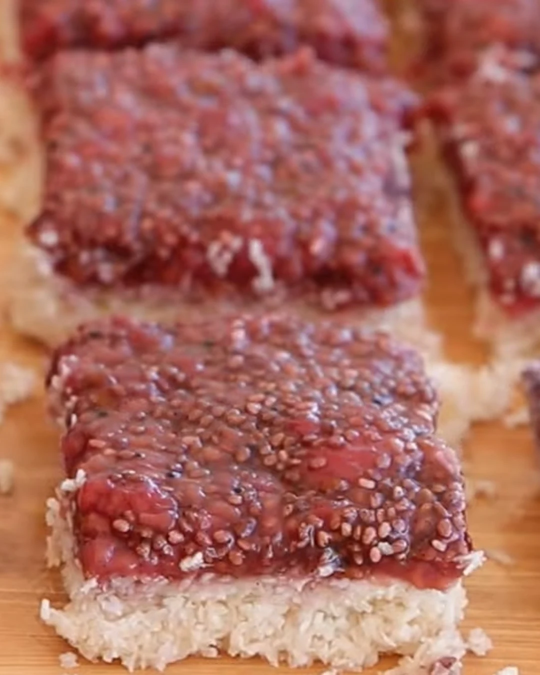 Irresistible Raspberry Coconut Magic Bars Recipe finished dish