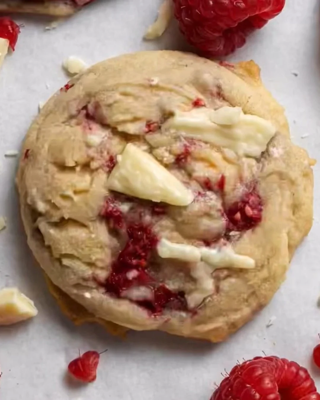 Irresistible Raspberry White Chocolate Cookies Recipe finished dish