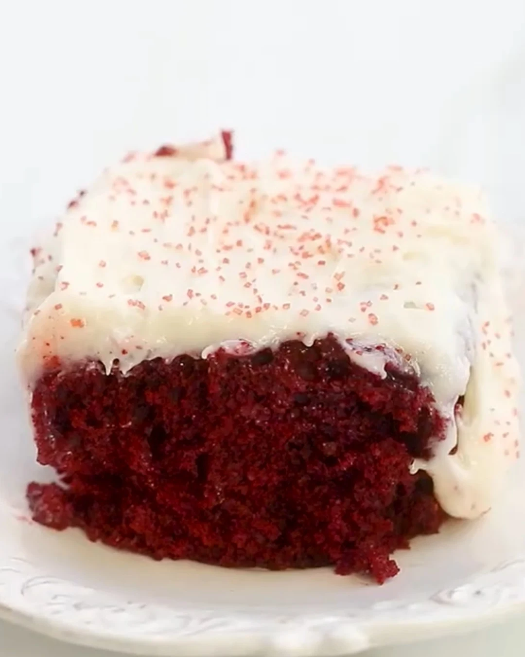 Irresistible Red Velvet Dream Poke Cake Recipe finished dish