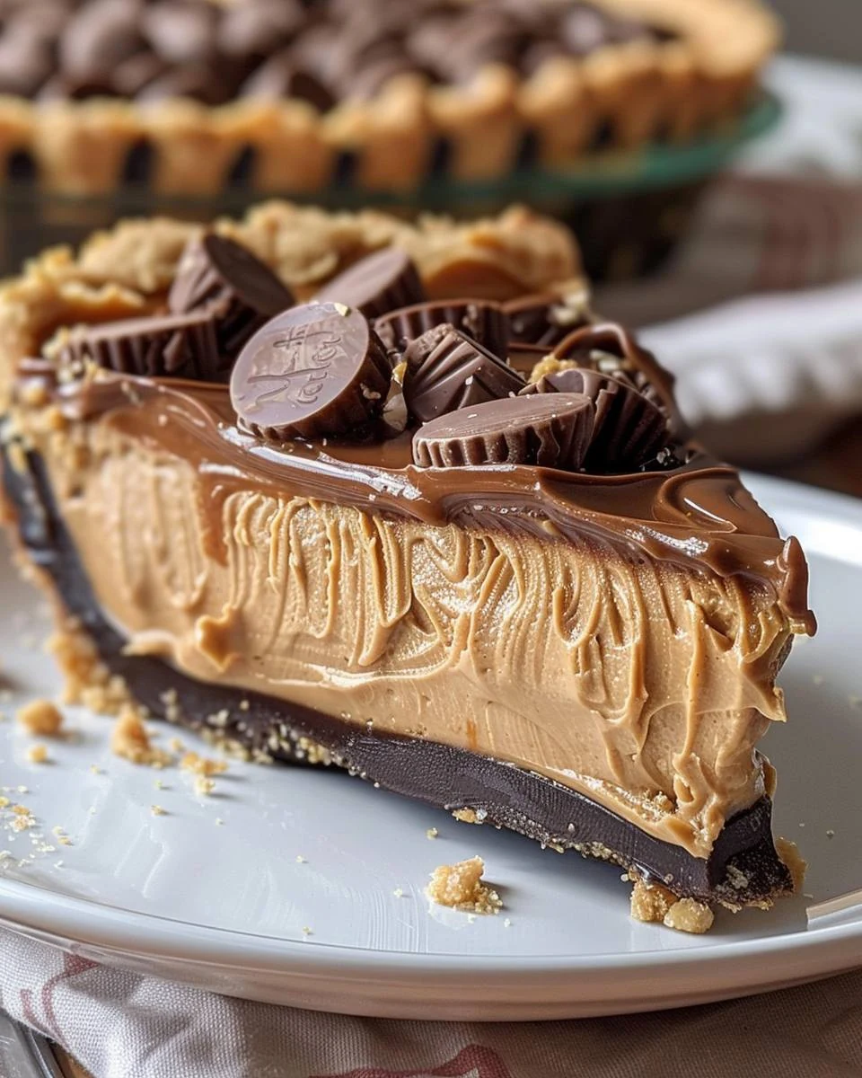 Irresistible Reese's Peanut Butter Cup Pie Recipe finished dish