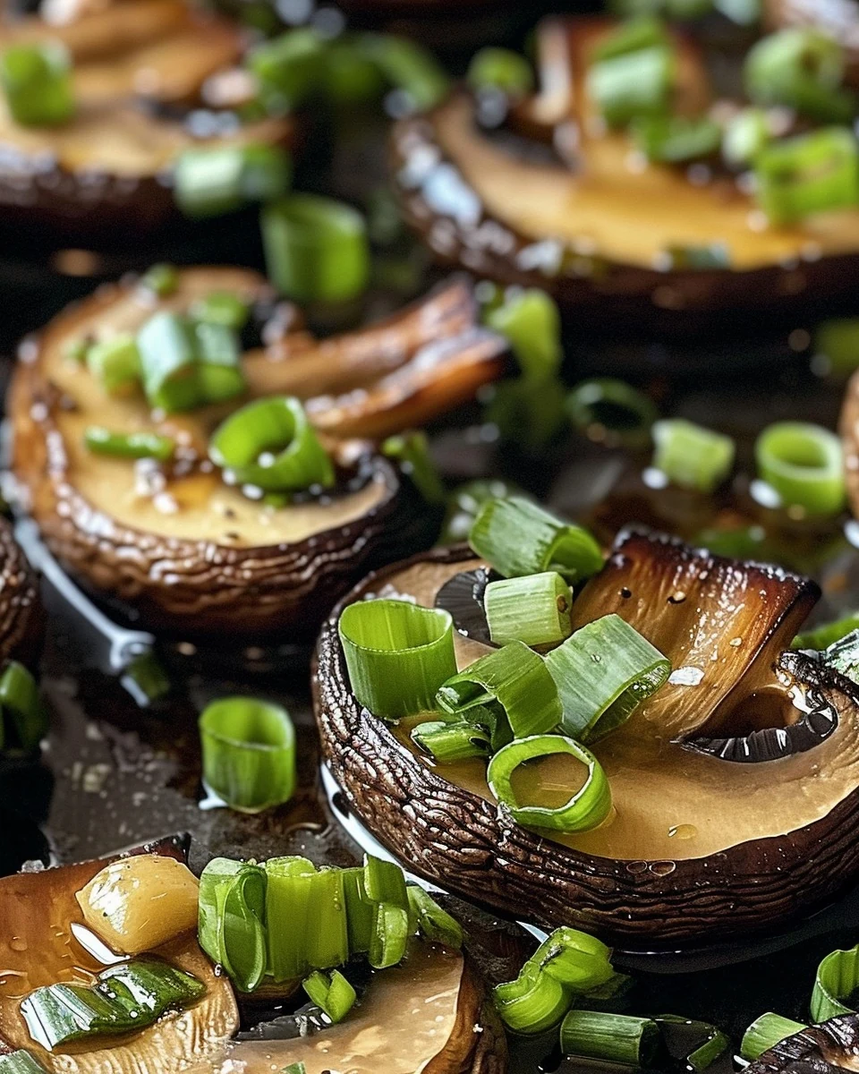 Roasted Flat Mushrooms with Green Onion Thyme Butter