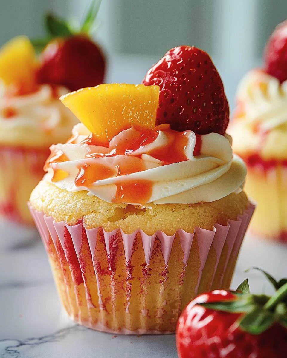 Irresistible Strawberry Mango Margarita Cupcakes Recipe finished dish