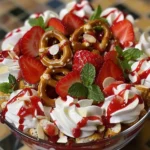 Irresistible Strawberry Pretzel Salad Recipe finished dish