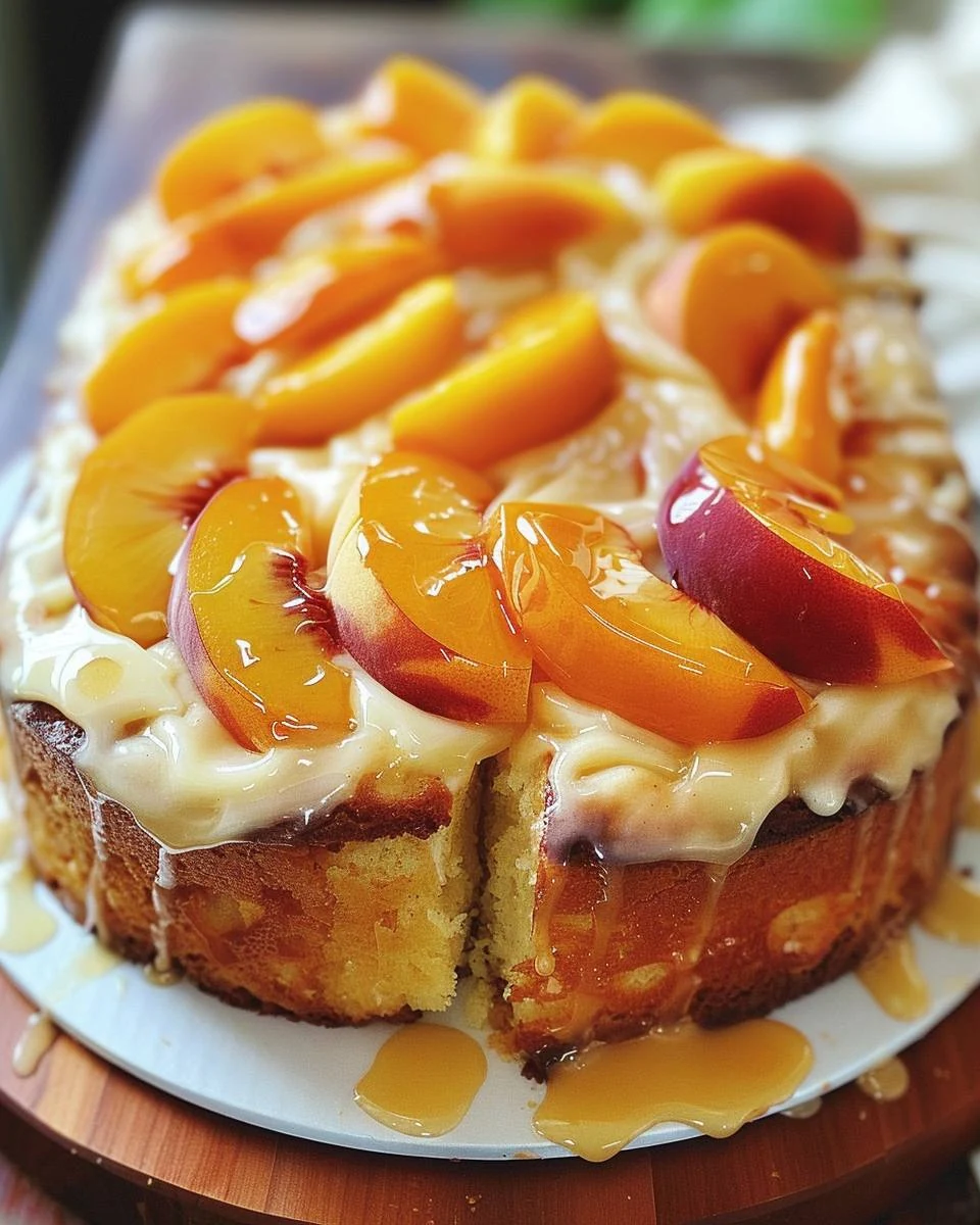 Irresistible Summer Peach Cake Recipe to Savor finished dish