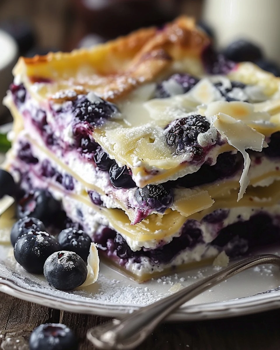 Irresistible White Chocolate Blueberry Lasagna Recipe finished dish