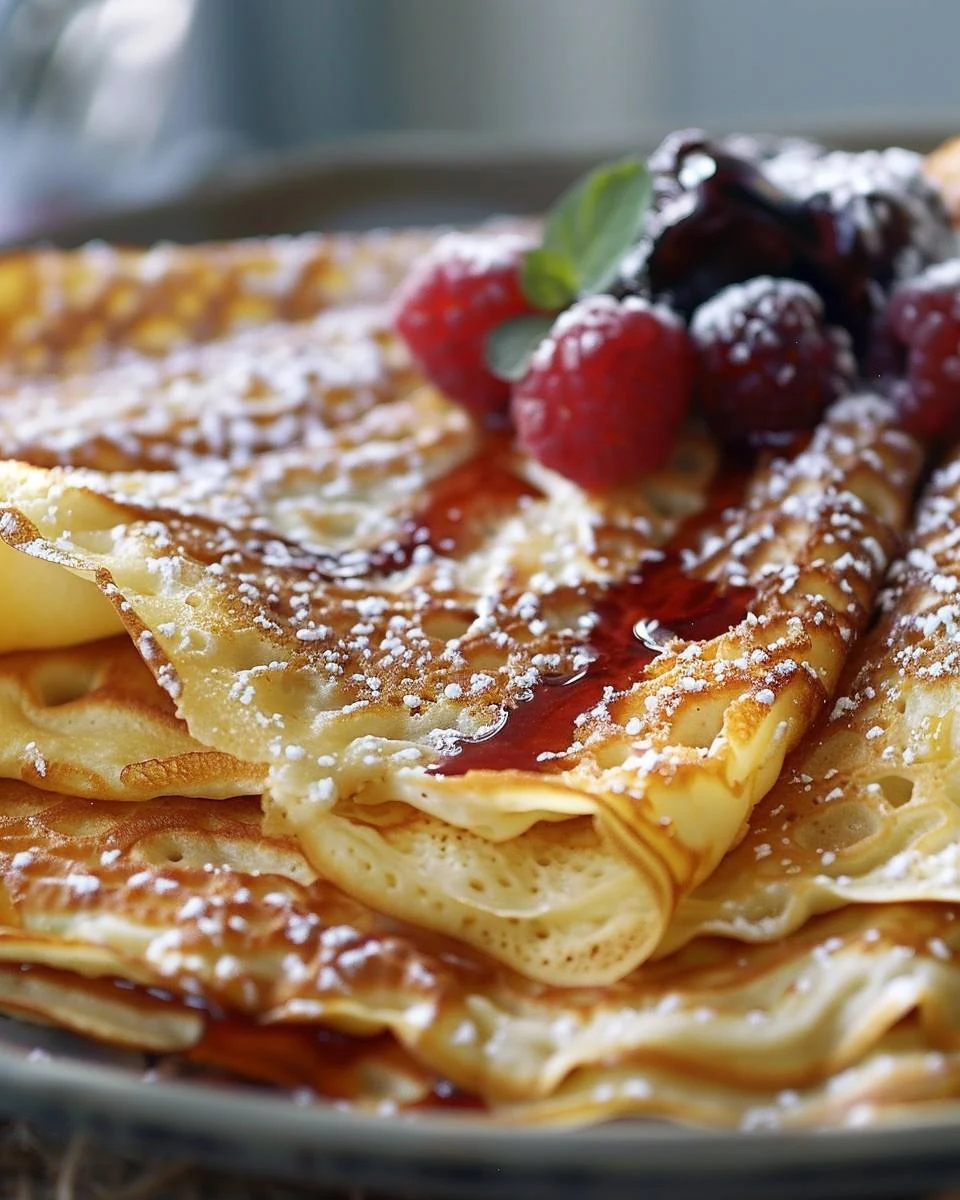 Light and Fluffy Swedish Pancakes Recipe finished dish