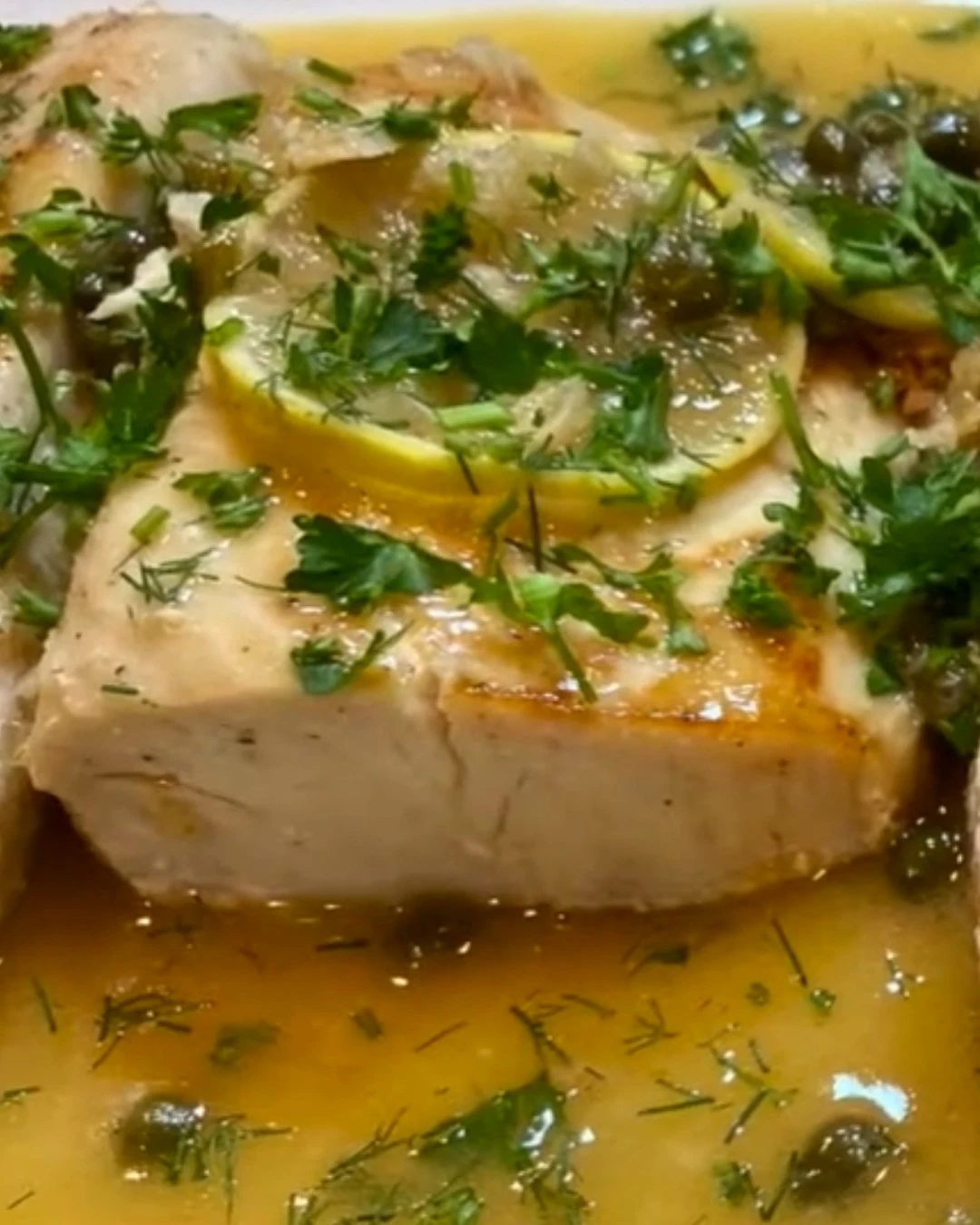 Mahi Mahi with Lemon Garlic Cream Sauce Recipe finished dish