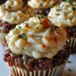 Meatloaf Cupcakes with Whipped Potato Topping Recipe finished dish
