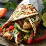 Mediterranean Delight Greek Chicken Veggies in a Wrap finished dish
