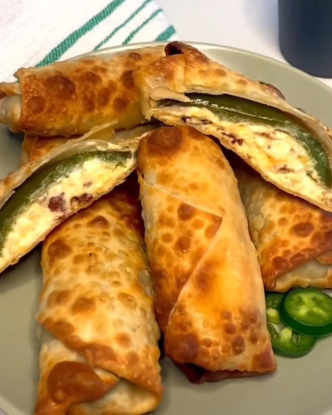 Mini Jalapeno Popper Egg Rolls - A Delicious Snack finished dish