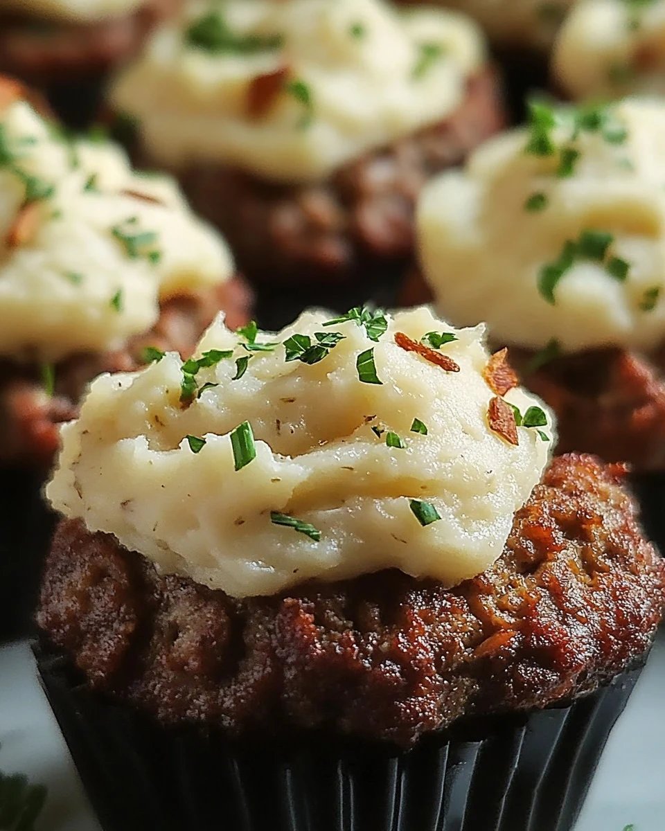Mini Meatloaf Muffins with Mashed Potato Frosting Recipe