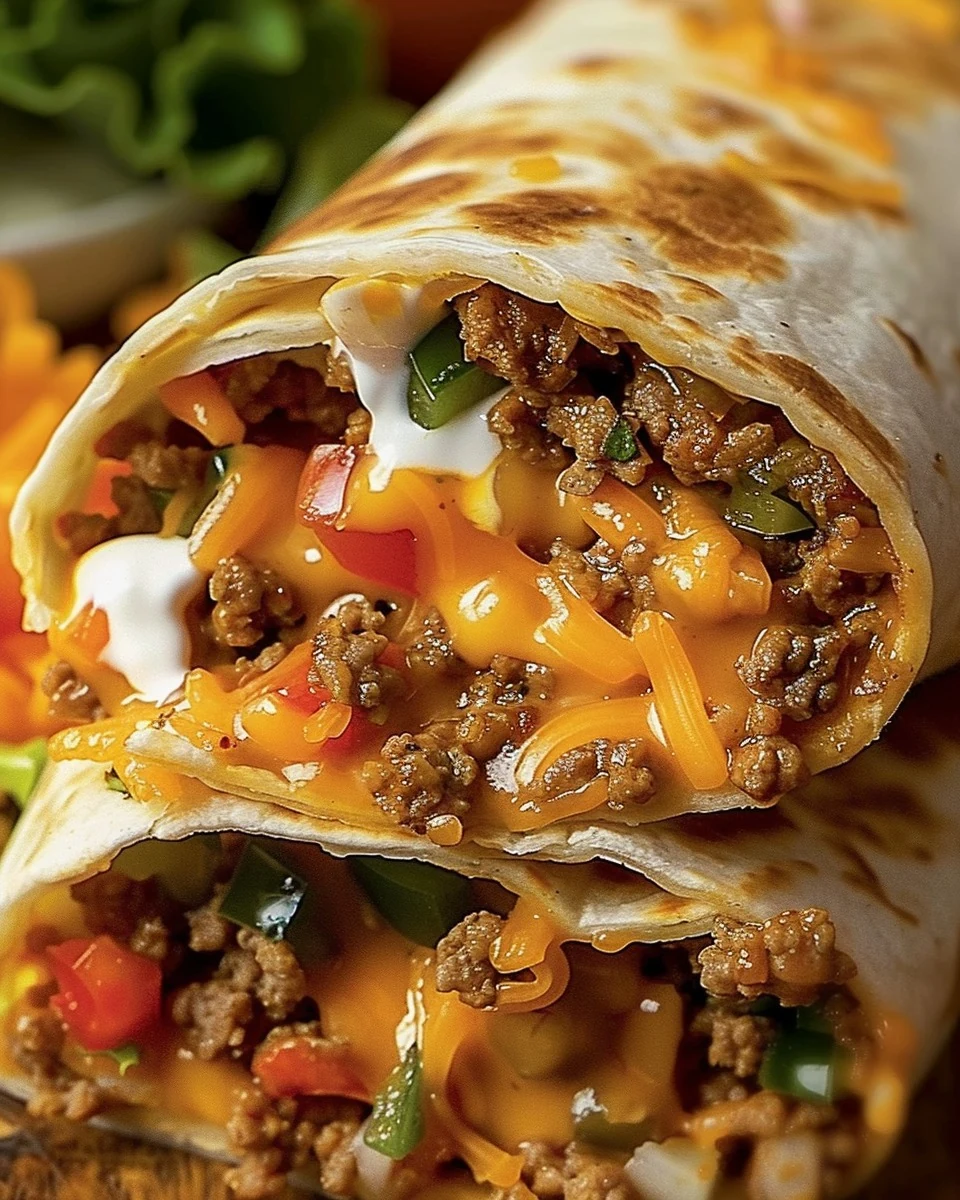 Mouthwatering Nacho Cheese Beef Wrap - OMG DONT LOSE THIS finished dish