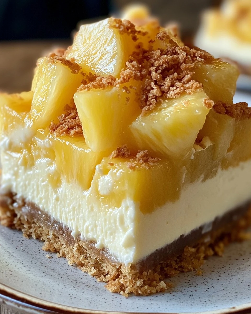 No-Bake Pineapple Heaven Cheesecake Dessert Delight