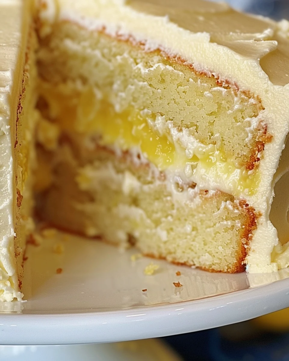 Perfect Lemon Cake with Lemon Filling and Frosting finished dish