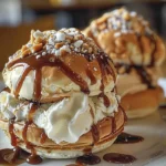 Profiterole Salted Toffee Ice Cream Sandwiches Recipe finished dish