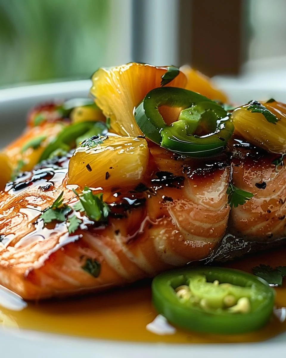 Quick and Delicious Honey Pineapple Jalapeño Salmon Recipe finished dish