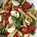 Quick and Easy Caprese Pasta with Basil Recipe finished dish