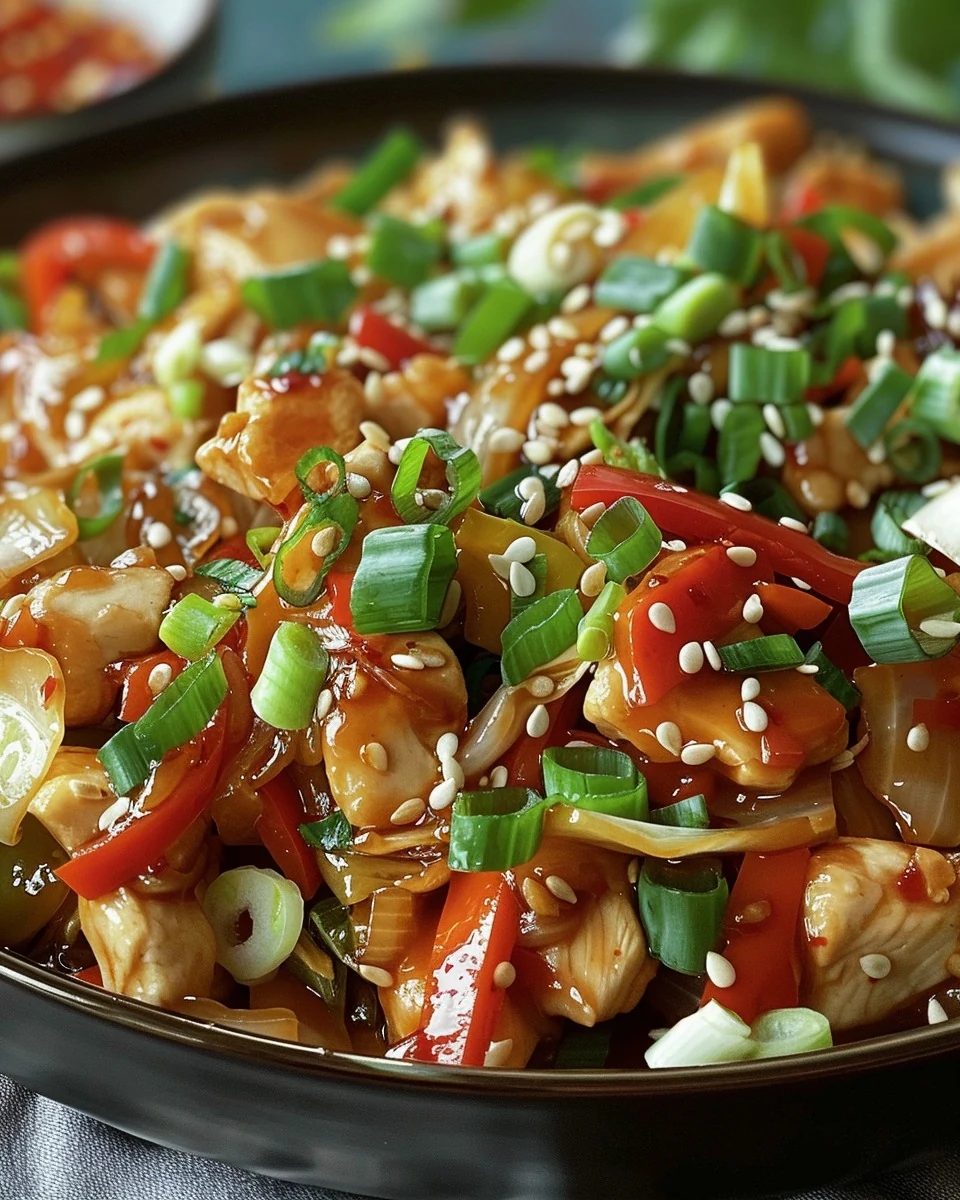 Quick and Easy Chinese Chicken Cabbage Stir-Fry Recipe finished dish