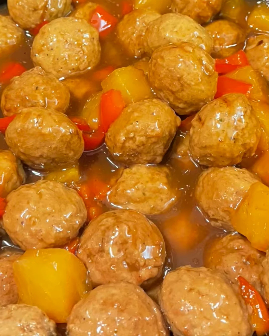Quick and Easy Crockpot Hawaiian Meatballs Recipe finished dish