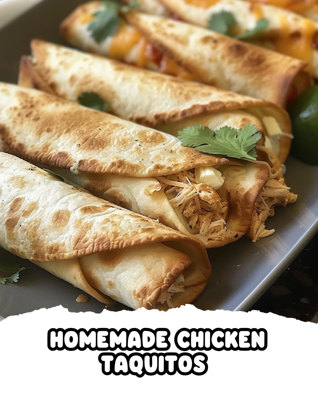 Quick and Easy Homemade Chicken Taquitos Recipe finished dish