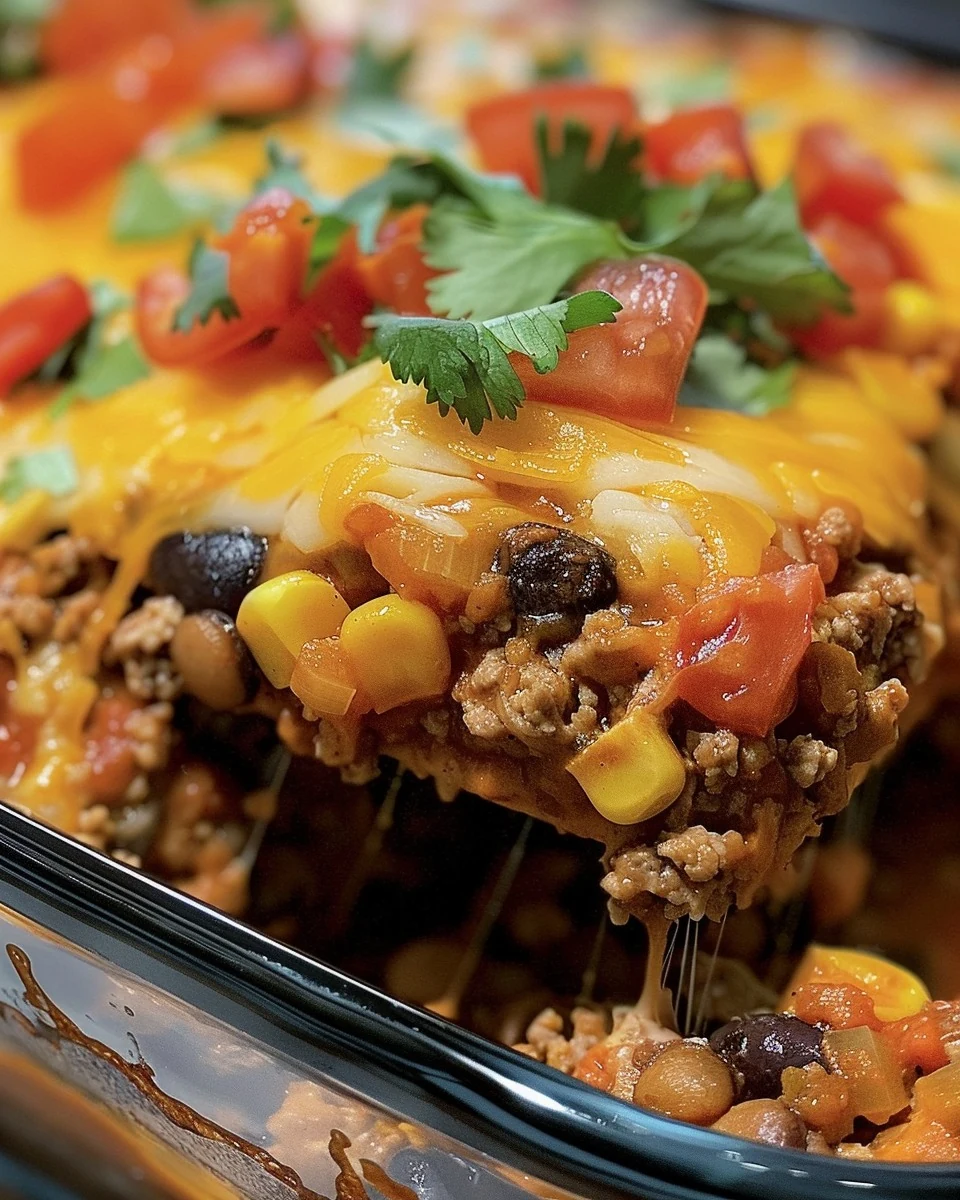 Quick and Easy Throw Together Mexican Casserole Recipe finished dish