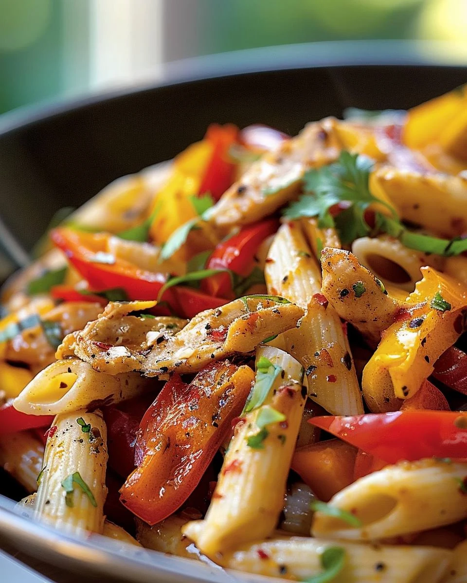 Quick and Flavorful Fajita-Style Pasta Recipe finished dish