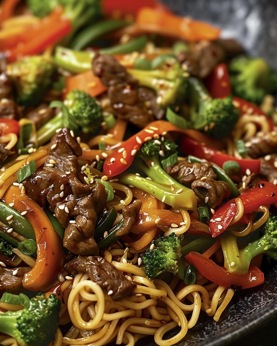 Quick and Flavorful Spicy Beef Noodle Stir-Fry Recipe finished dish