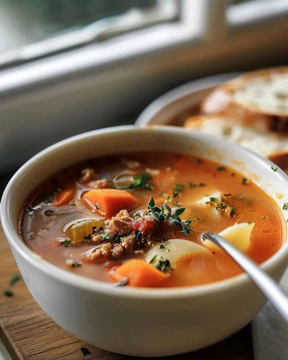 Quick and Hearty Busy Day Soup Recipe for Dinner finished dish