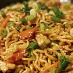 Quick Chow Mein Noodles with Chicken Recipe finished dish
