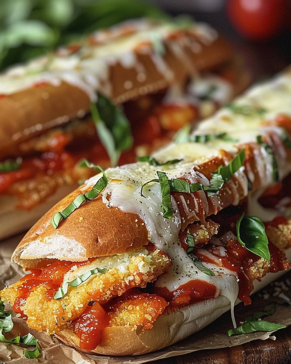 Quick & Easy Chicken Parm Sub Sandwiches Recipe finished dish