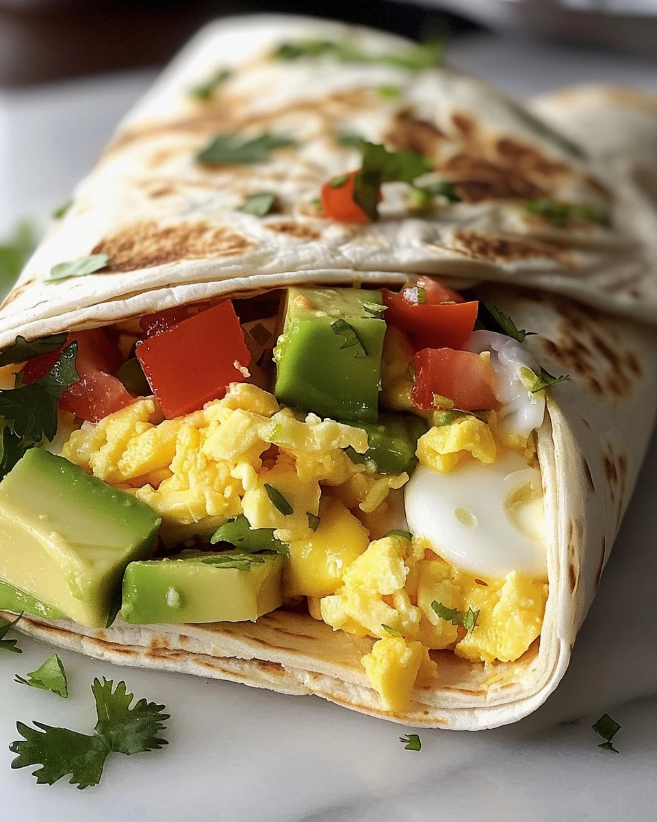 Quick & Easy Tortilla Breakfast Wrap Recipe finished dish