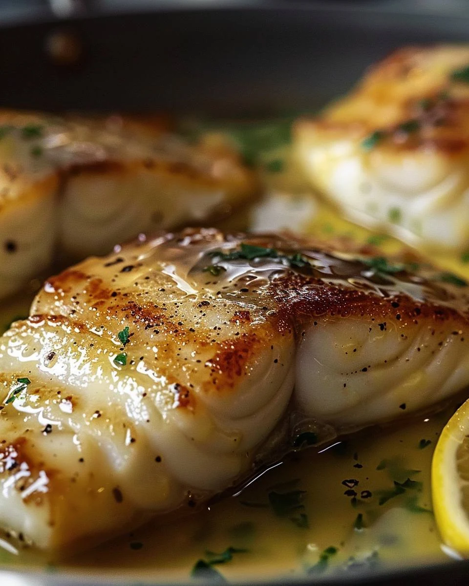 Quick Pan-Fried Fish with Lemon Butter Sauce Recipe finished dish