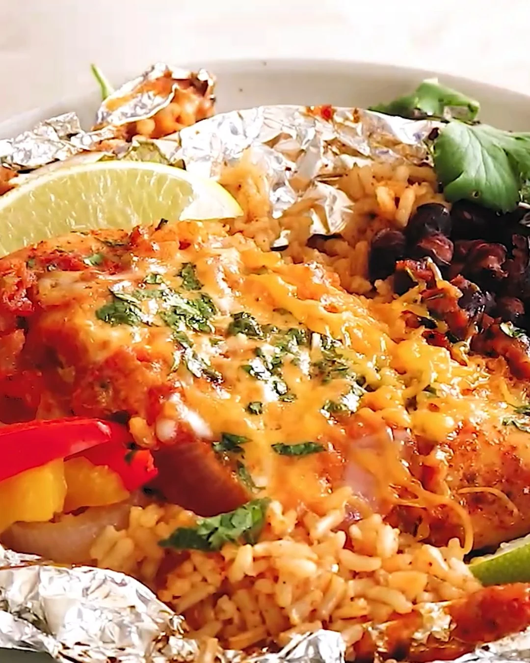 Quick Santa Fe Chicken Foil Packets Recipe finished dish