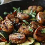 Quick Skillet Sausage and Zucchini - 20 Minute Recipe finished dish