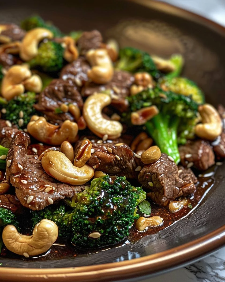 Quick Stir-fried Beef with Cashews and Broccoli Recipe finished dish