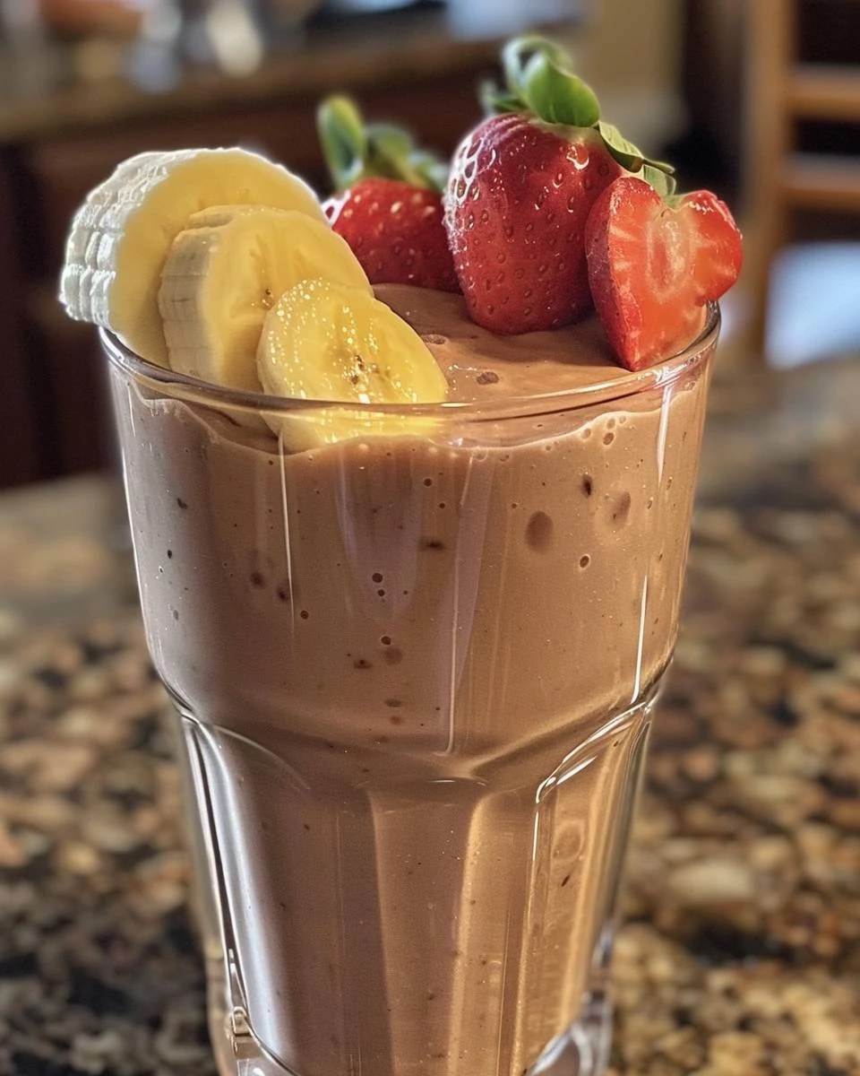 Refreshing Apple Strawberry and Banana Smoothie Recipe finished dish