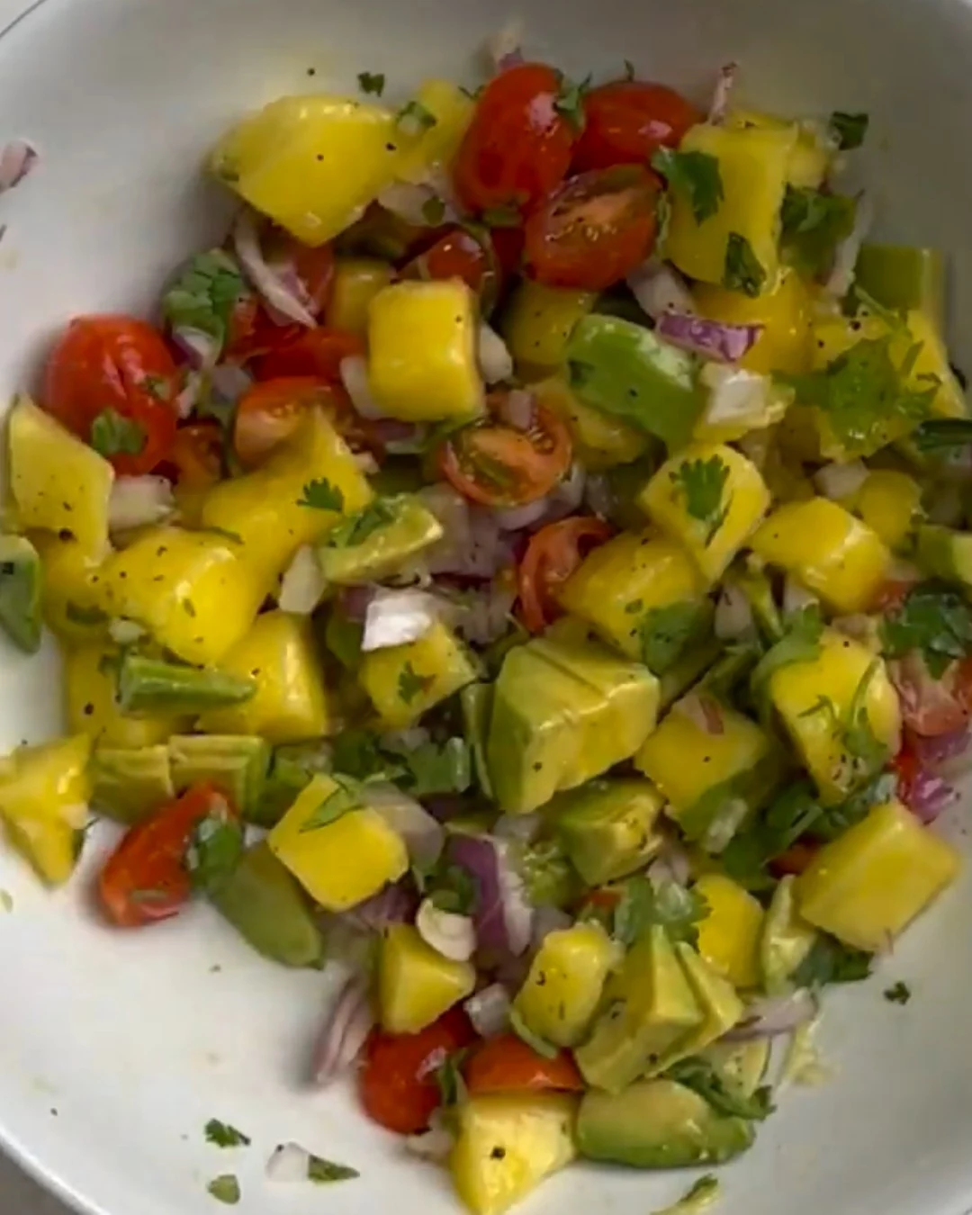 Refreshing Avocado Mango Salad Recipe for Summer finished dish