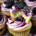 Refreshing Blackberry Lime Cupcakes - A Zesty Delight finished dish