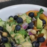 Refreshing Blueberry Peach Feta Salad Recipe finished dish