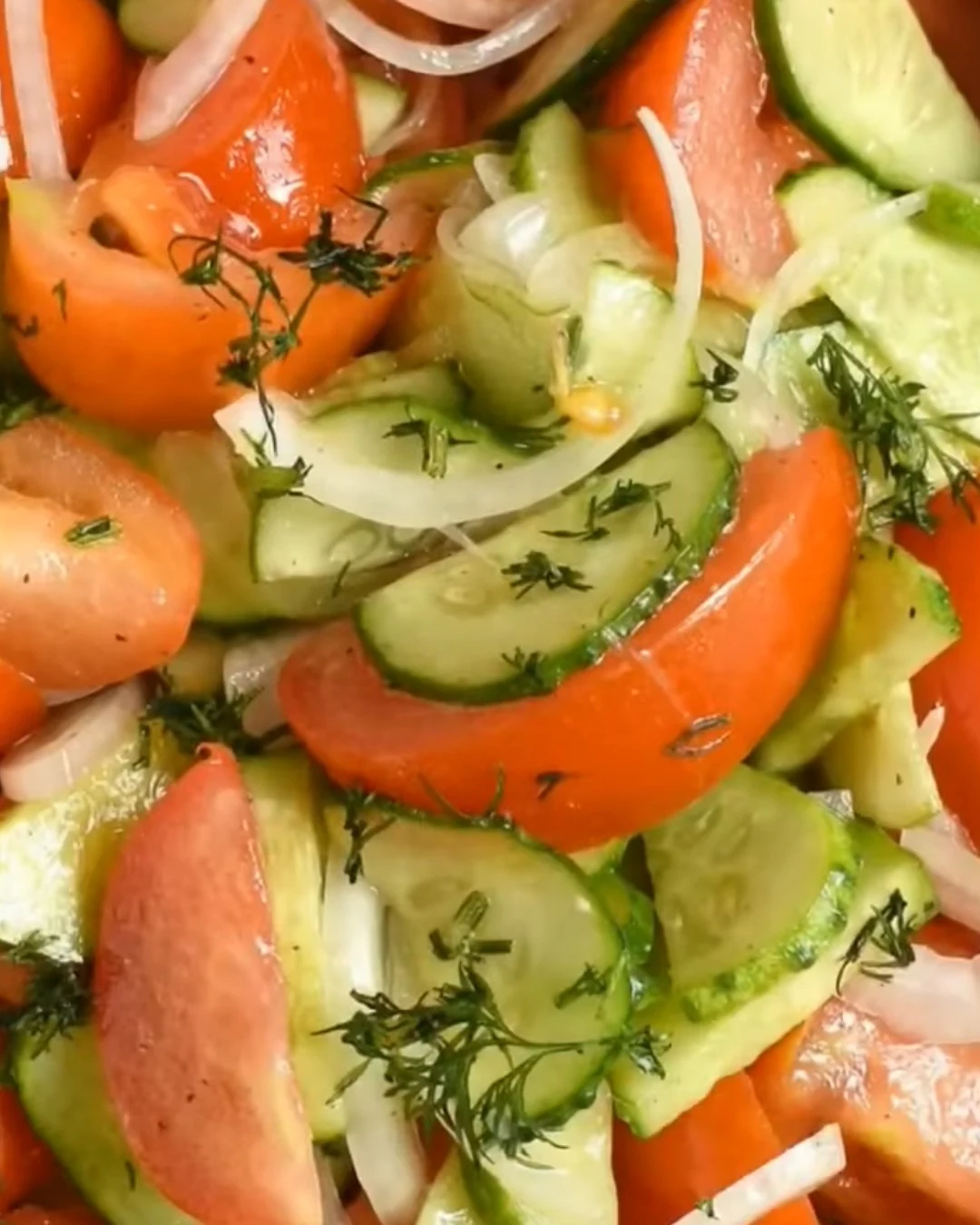 Refreshing Chilled Cucumber Tomato Salad Recipe finished dish