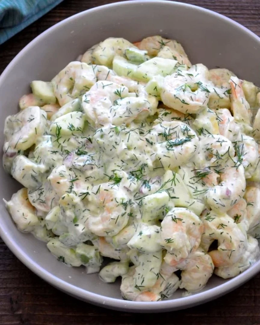 Refreshing Cucumber Shrimp Salad Recipe for Summer finished dish