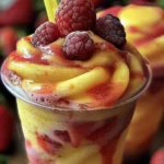 Refreshing Fresh Pineapple Strawberry Swirled Slushies Recipe finished dish