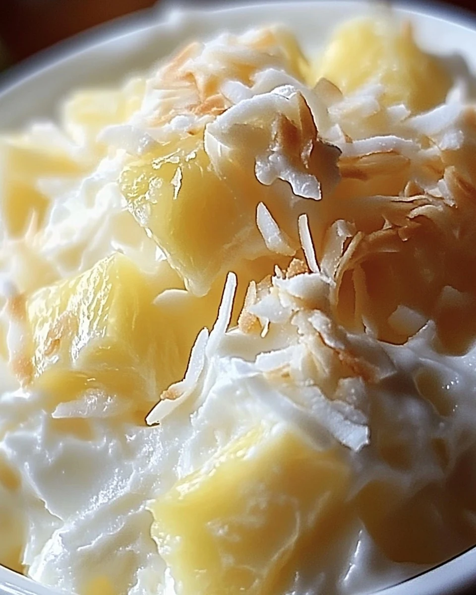 Refreshing Hawaiian Pineapple Coconut Fluff Recipe finished dish