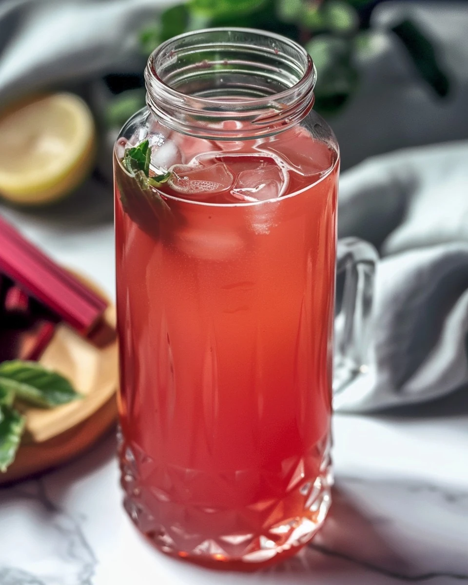 Refreshing Homemade Rhubarb Cordial Rabarbrasaft Recipe finished dish