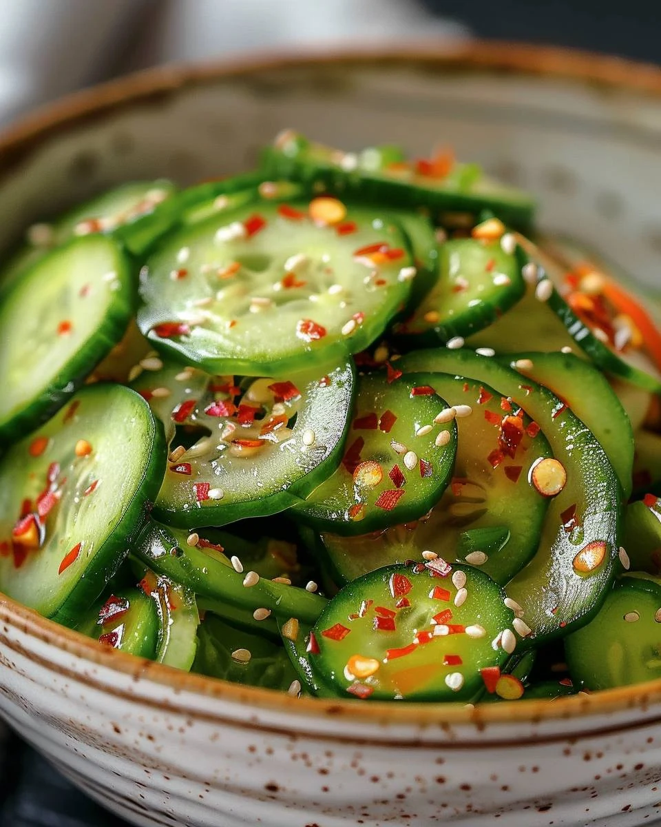 Refreshing Oi Muchim Korean Cucumber Salad Recipe finished dish