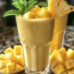 Refreshing PINEAPPLE MANGO SMOOTHIE Recipe finished dish