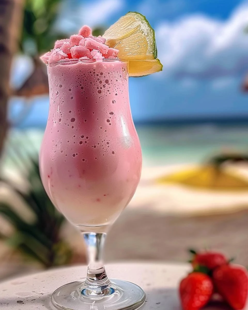 Refreshing Pink Flamingo Piña Colada Recipe finished dish